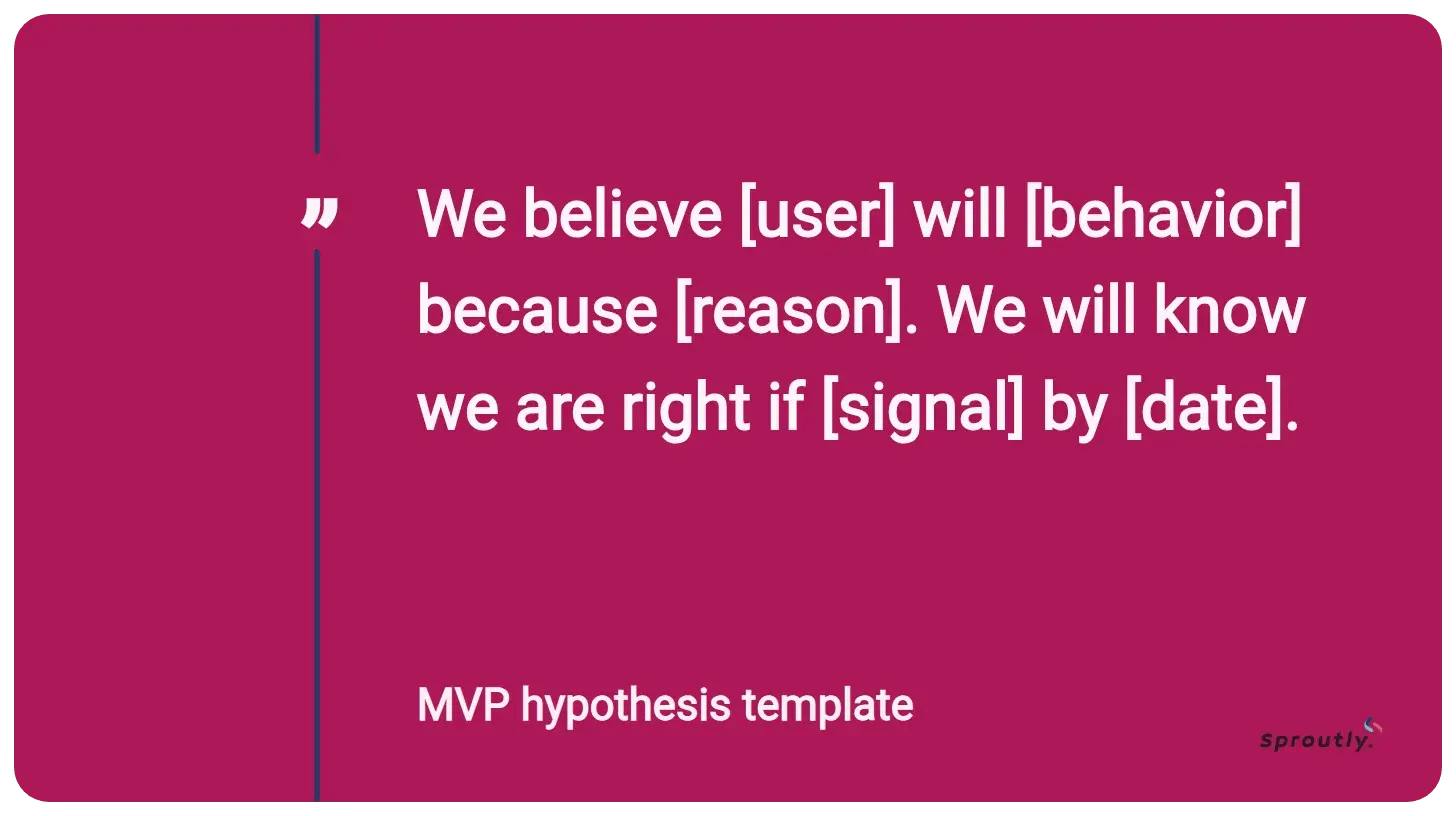 MVP hypothesis template