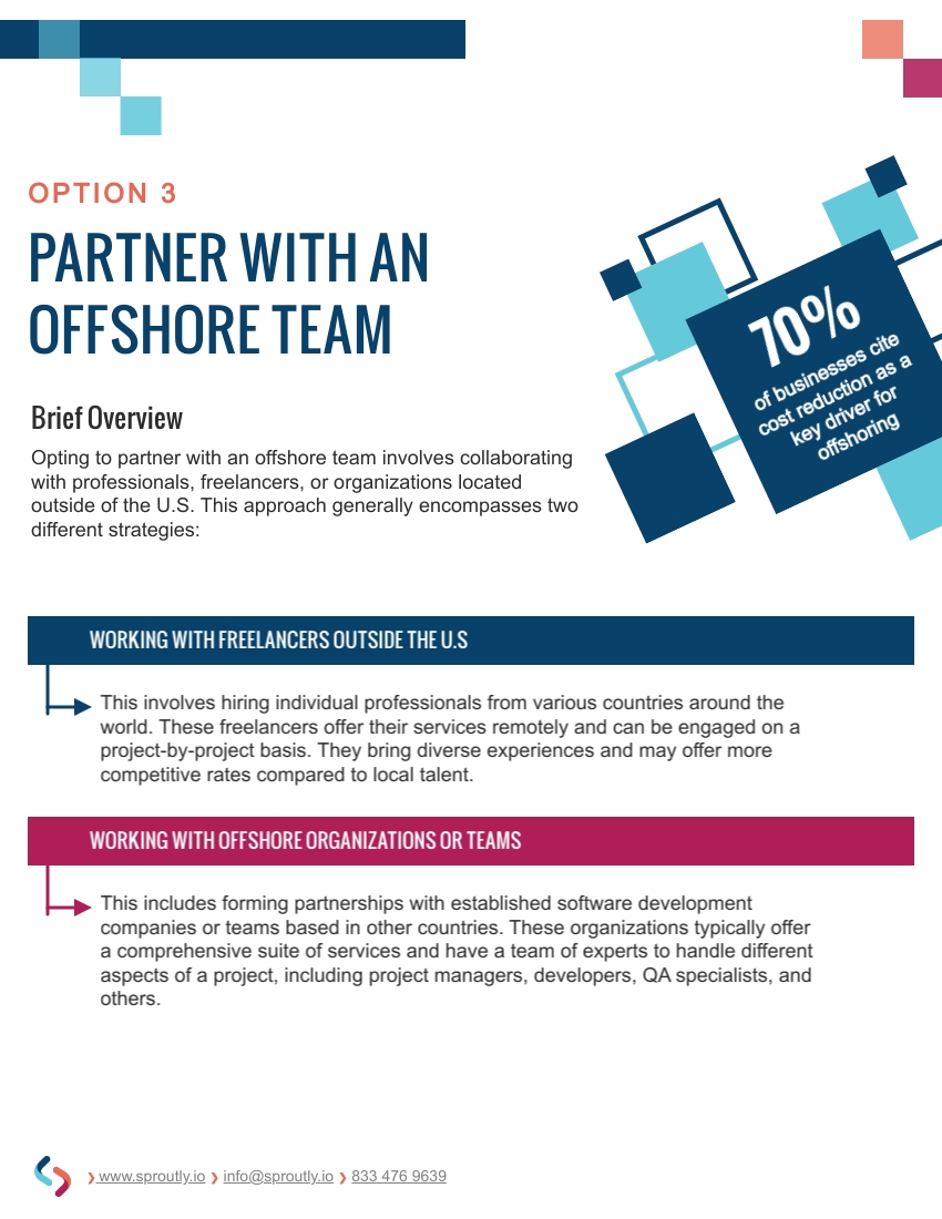 Option 3: Partner with an Offshore Team Option 3: Partner with an Offshore Team